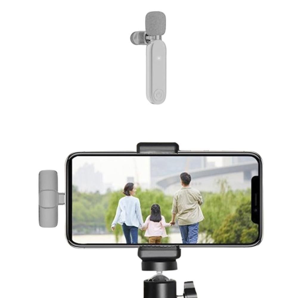 2.4G Wireless Lavalier Microphone Plug and Play Mic for Android iPhone iPad Vlog Live Stream White V1263-JX-7114