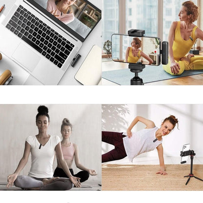 2.4G Wireless Lavalier Microphone Plug and Play Mic for Android iPhone iPad Vlog Live Stream White V1263-JX-7114