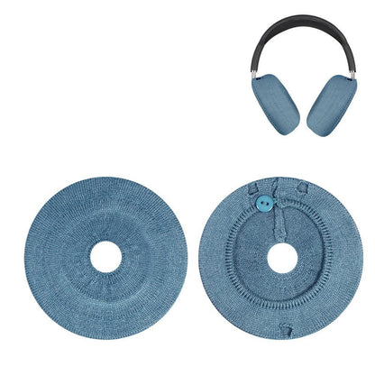 Pair of Knit Ear Pad Covers for AirPods Max Dust-Proof Protective Headphone Accessories Blue V1263-JX-7116