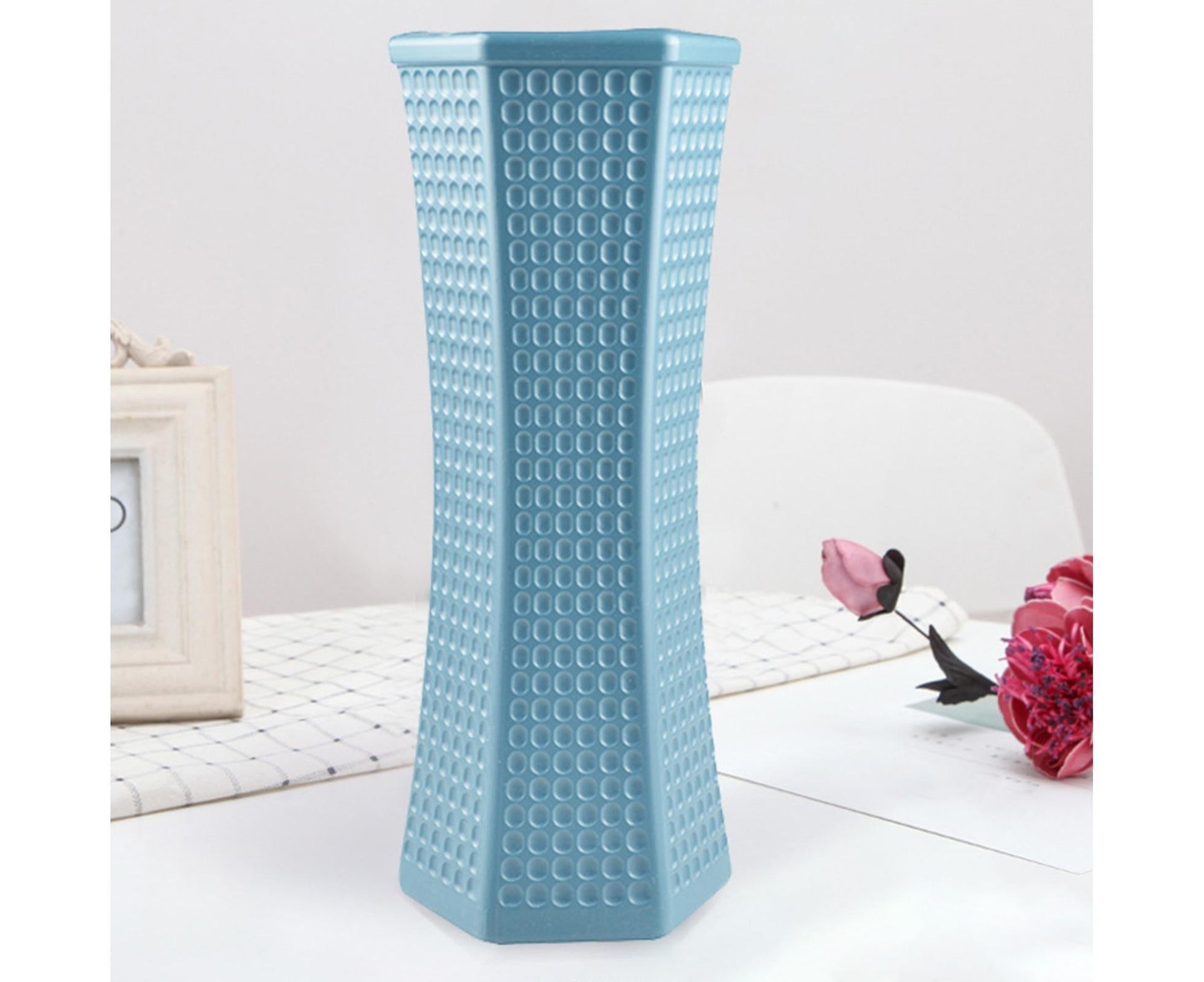 Geometric Decorative Vase-Blue V1263-JX-712
