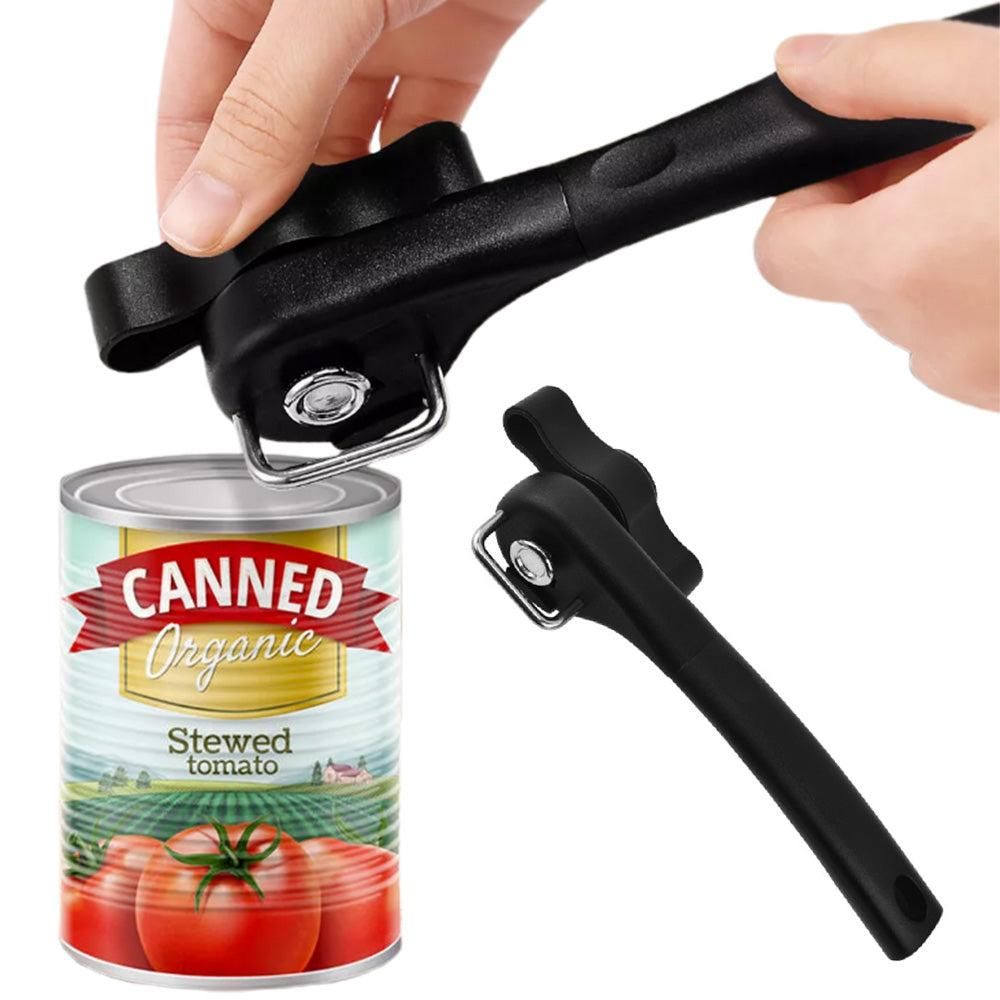 Handheld Smooth Edge Can Opener Ergonomic Manual Secure Cutting Can Opener for Kitchen Restaurant Black V1263-JX-7120