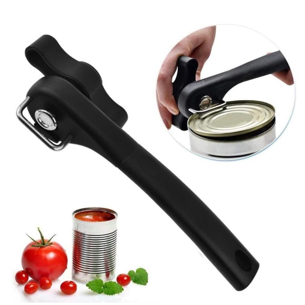 Handheld Smooth Edge Can Opener Ergonomic Manual Secure Cutting Can Opener for Kitchen Restaurant Black V1263-JX-7120