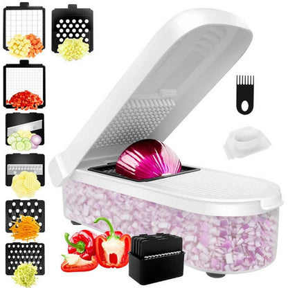 Vegetable Chopper with Container for Salad Prep White V1263-JX-7122-1