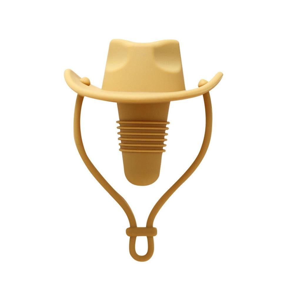 Western Cowboy Hat Silicone Wine Bottle Stopper Champagne Sealer Yellow V1263-JX-7123-2