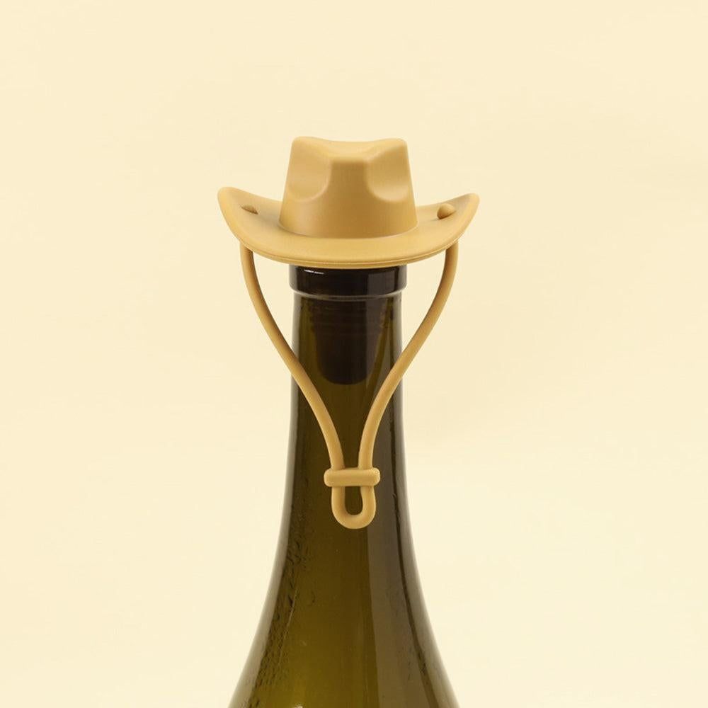 Western Cowboy Hat Silicone Wine Bottle Stopper Champagne Sealer Yellow V1263-JX-7123-2