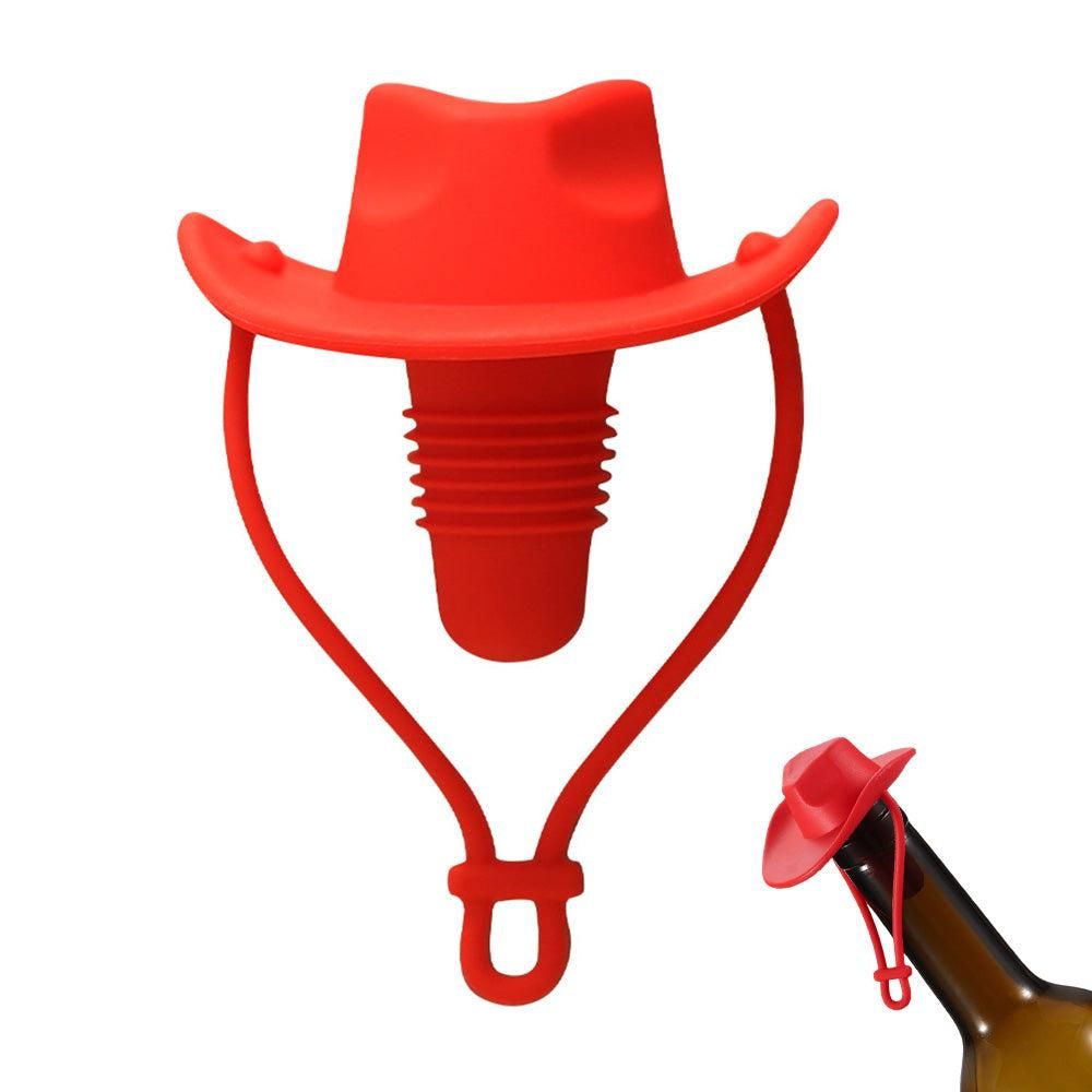 Western Cowboy Hat Silicone Wine Bottle Stopper Champagne Sealer Yellow V1263-JX-7123-2