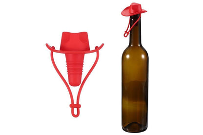 Western Cowboy Hat Silicone Wine Bottle Stopper Champagne Sealer Yellow V1263-JX-7123-2