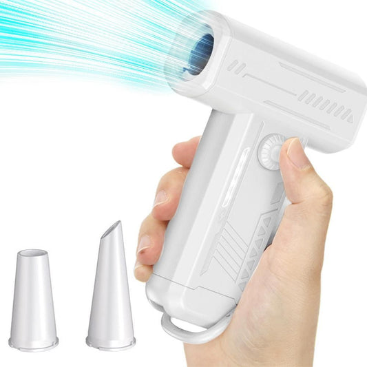2-in-1 Electric Air Duster 130000 RPM Mini Blower with LED Light for Camping Home Car White V1263-JX-7126-1