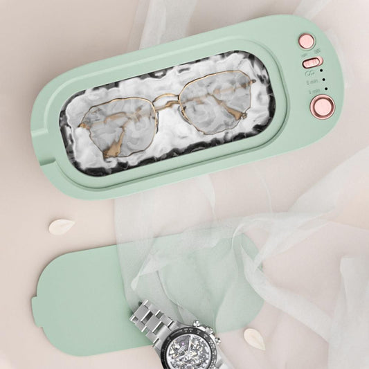 45KHz Ultrasonic Jewelry Cleaning Machine for Jewelry Eyeglasses Rings Green V1263-JX-7129-3