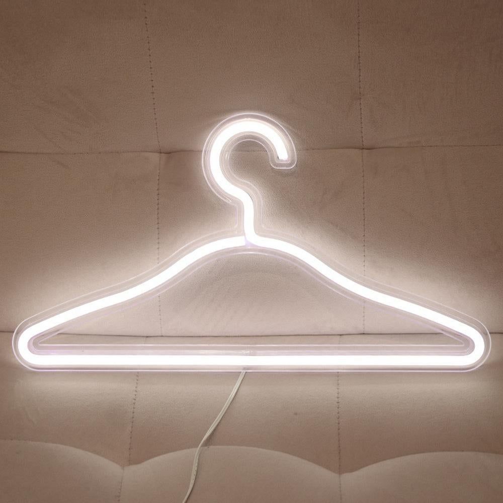 Clothes Hanger LED Neon Light Wardrobe Lamp Decor Home Decoration Accessory Pink V1263-JX-7131-2