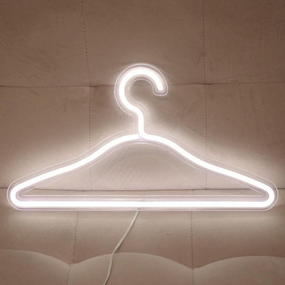 Clothes Hanger LED Neon Light Wardrobe Lamp Decor Home Decoration Accessory White V1263-JX-7131-3