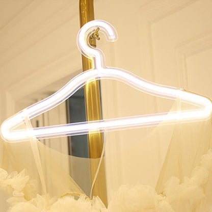 Clothes Hanger LED Neon Light Wardrobe Lamp Decor Home Decoration Accessory White V1263-JX-7131-3