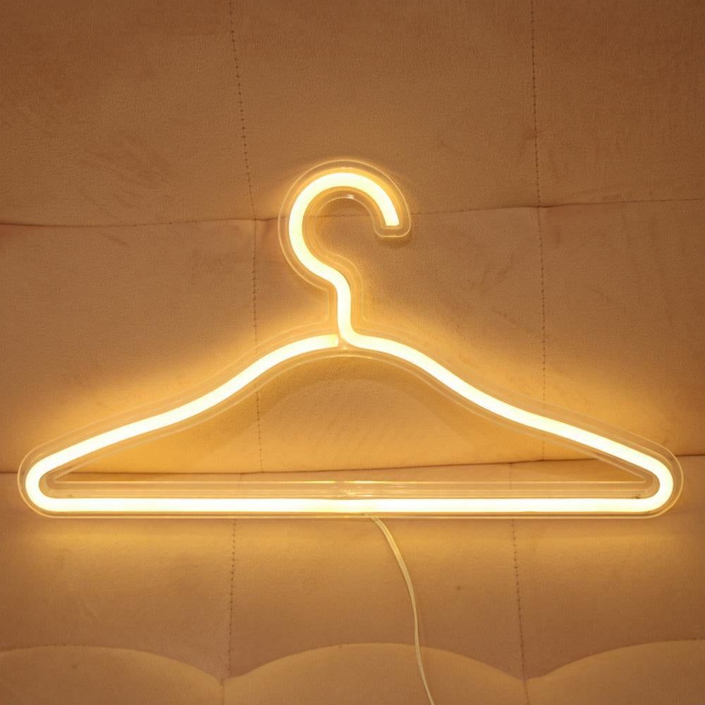 Clothes Hanger LED Neon Light Wardrobe Lamp Decor Home Decoration Accessory White V1263-JX-7131-3