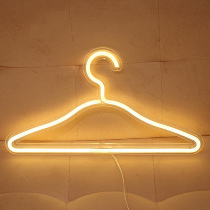 Clothes Hanger LED Neon Light Wardrobe Lamp Decor Home Decoration Accessory White V1263-JX-7131-3