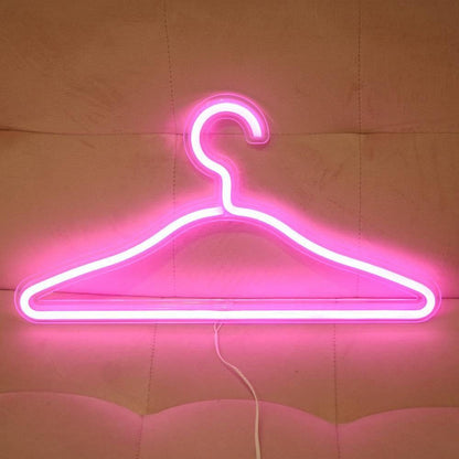 Clothes Hanger LED Neon Light Wardrobe Lamp Decor Home Decoration Accessory White V1263-JX-7131-3