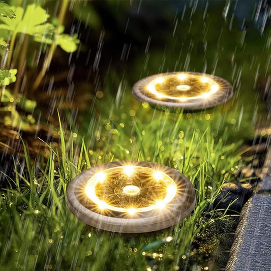 10Pcs Mini Solar Ground Lights Outdoor Pathway Decorative Lights for Yard Garden Decor Warm Light V1263-JX-7134-1