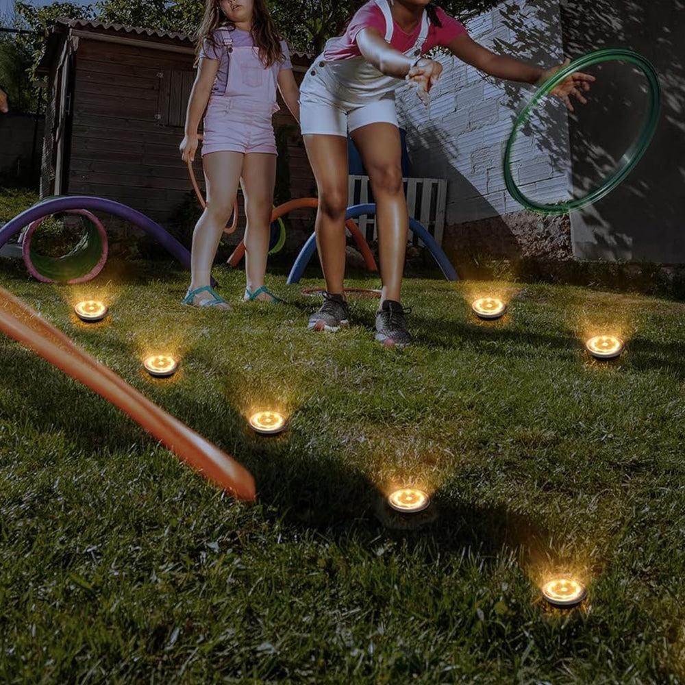 10Pcs Mini Solar Ground Lights Outdoor Pathway Decorative Lights for Yard Garden Decor Warm Light V1263-JX-7134-1
