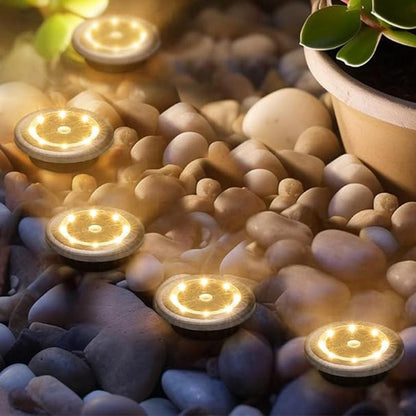 10Pcs Mini Solar Ground Lights Outdoor Pathway Decorative Lights for Yard Garden Decor Warm Light V1263-JX-7134-1