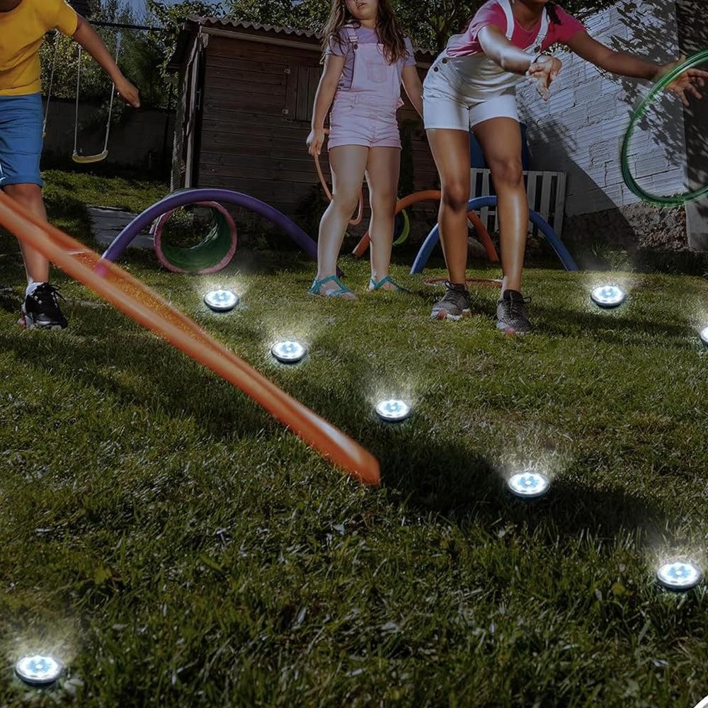 10Pcs Mini Solar Ground Lights Outdoor Pathway Decorative Lights for Yard Garden Decor White Light V1263-JX-7134-2