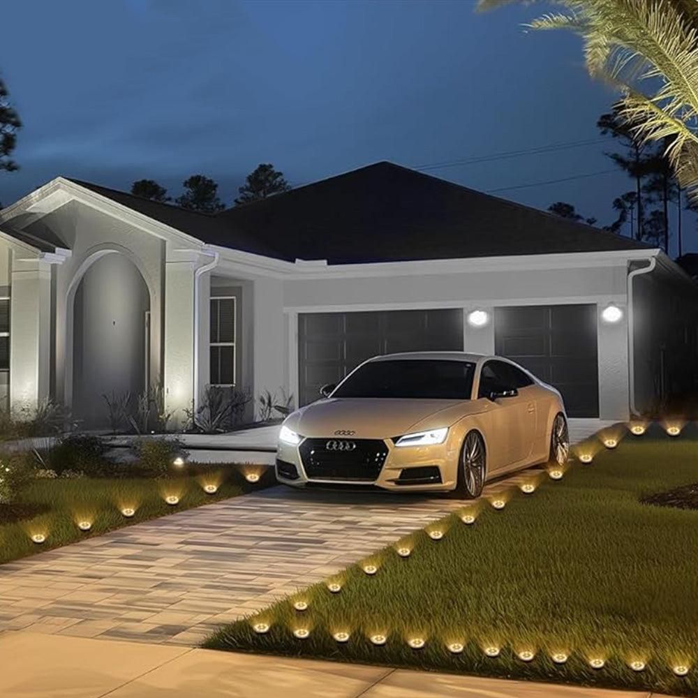 10Pcs Mini Solar Ground Lights Outdoor Pathway Decorative Lights for Yard Garden Decor White Light V1263-JX-7134-2