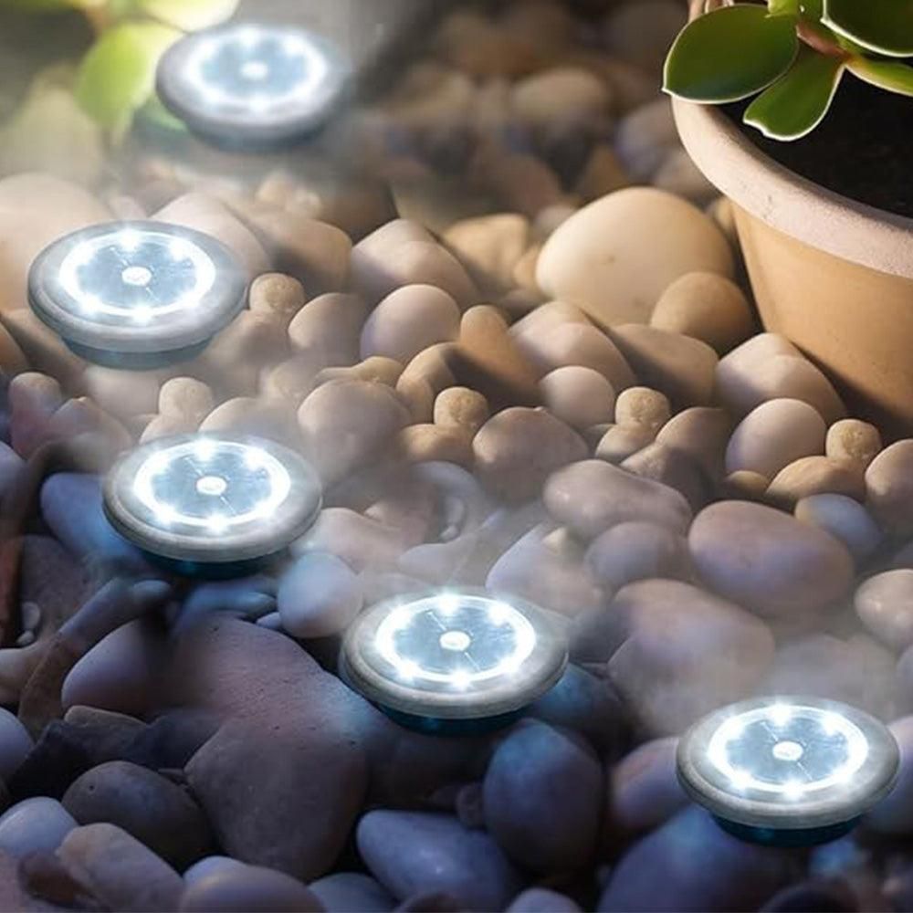 10Pcs Mini Solar Ground Lights Outdoor Pathway Decorative Lights for Yard Garden Decor White Light V1263-JX-7134-2