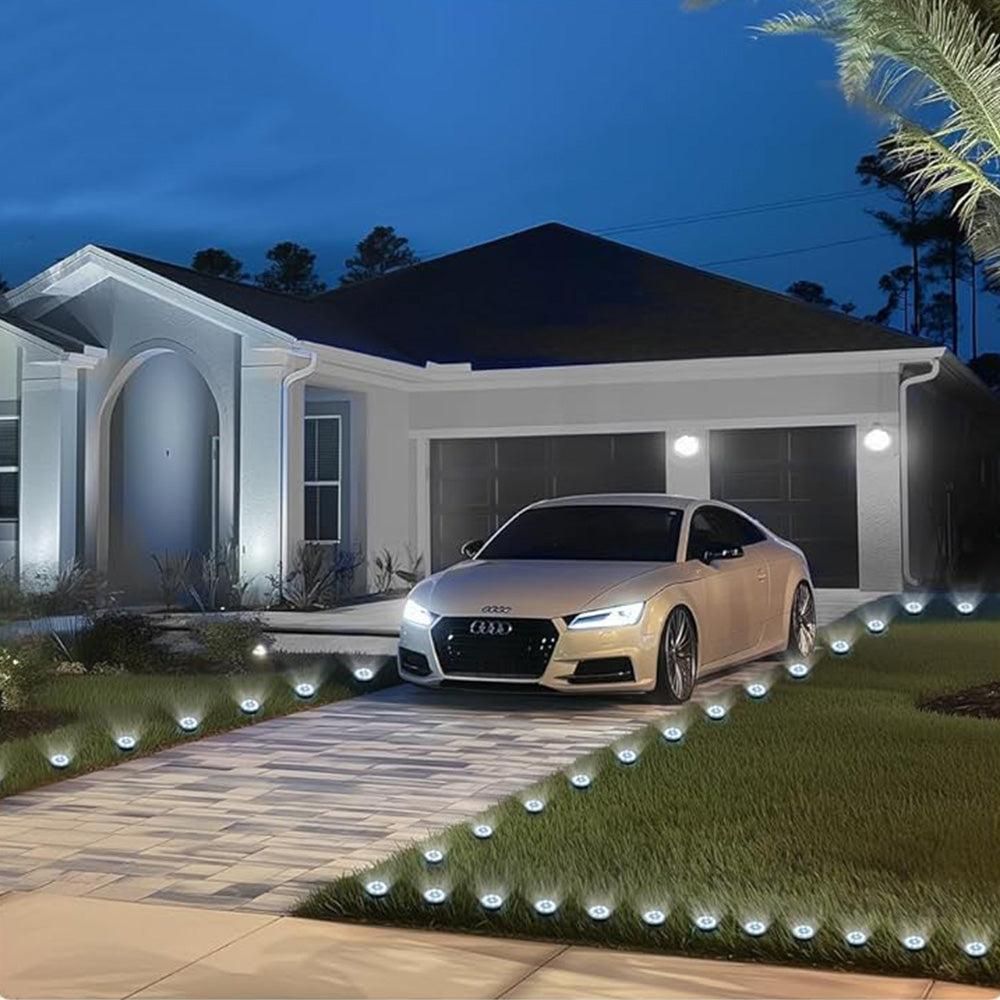 10Pcs Mini Solar Ground Lights Outdoor Pathway Decorative Lights for Yard Garden Decor White Light V1263-JX-7134-2