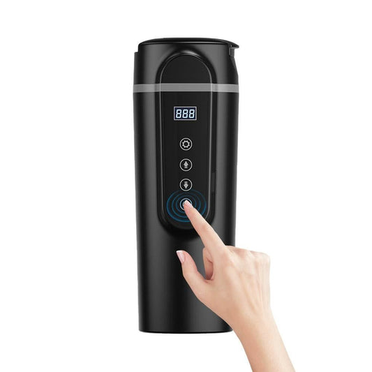 12V/24V Car Electric Kettle Travel Water Boiler Mug Temperature Adjustable Coffee Tea Truck Cup Black V1263-JX-7135-2