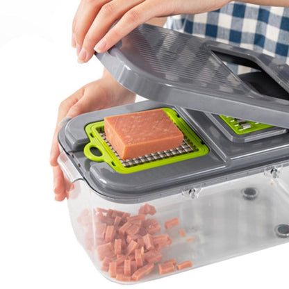22-in-1 Vegetable Fruit Chopper Cutter Multifunctional Veggie Dicer Slicer with 13 Blades for Kitchen V1263-JX-7137