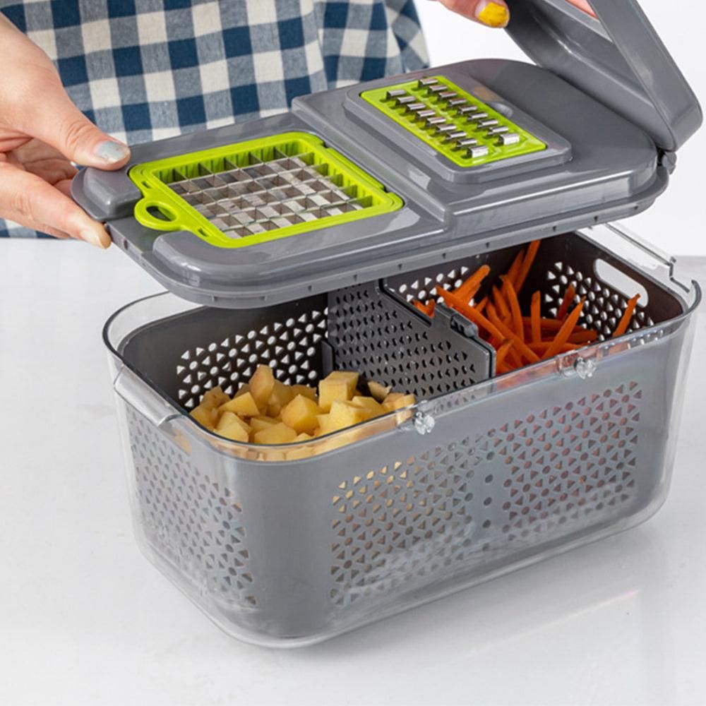 22-in-1 Vegetable Fruit Chopper Cutter Multifunctional Veggie Dicer Slicer with 13 Blades for Kitchen V1263-JX-7137