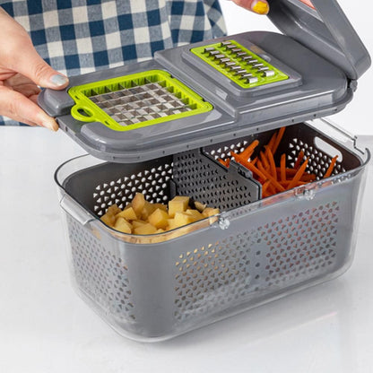 22-in-1 Vegetable Fruit Chopper Cutter Multifunctional Veggie Dicer Slicer with 13 Blades for Kitchen V1263-JX-7137