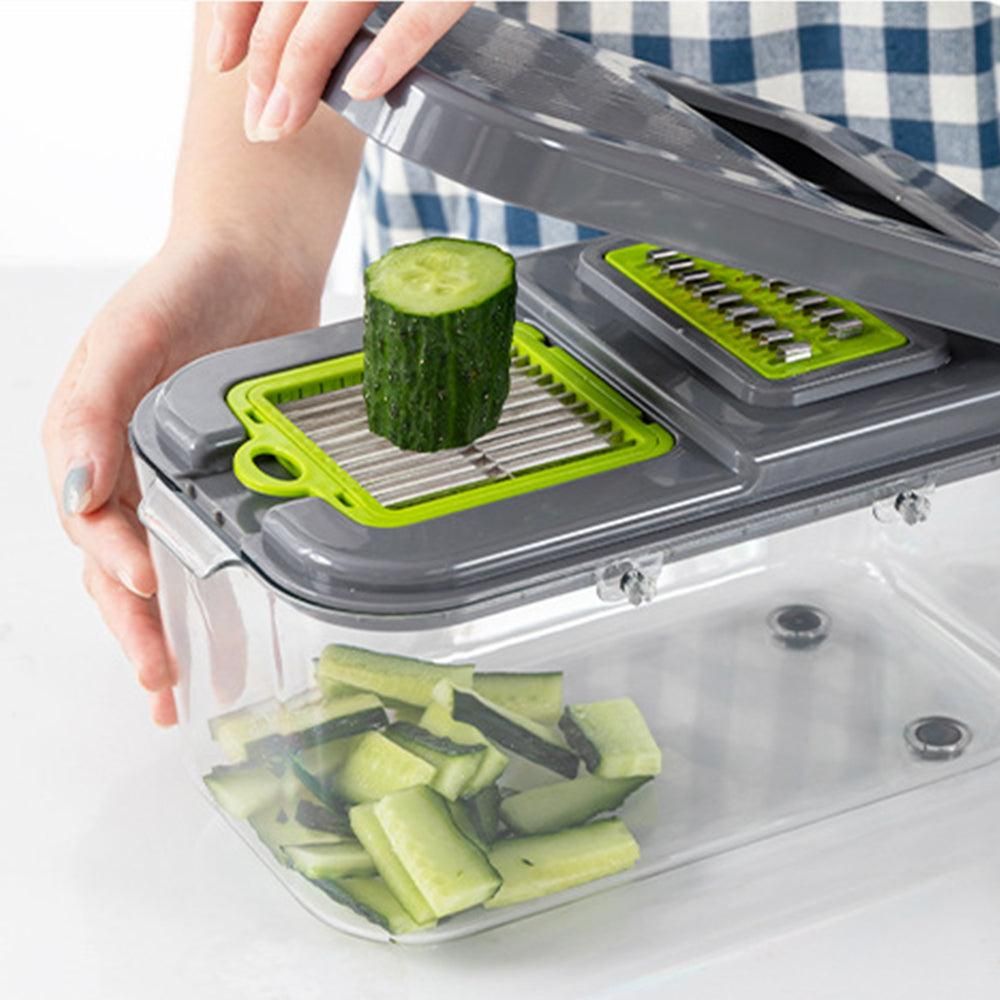 22-in-1 Vegetable Fruit Chopper Cutter Multifunctional Veggie Dicer Slicer with 13 Blades for Kitchen V1263-JX-7137