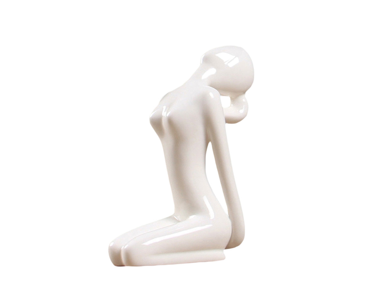 Ceramic Simulation Yoga Girl Model Art Craft Home Cabinet Office Desktop Decor-10# V1263-JX-714