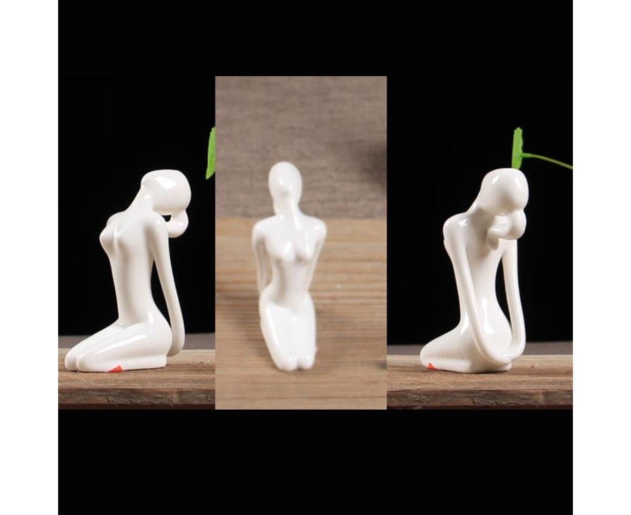 Ceramic Simulation Yoga Girl Model Art Craft Home Cabinet Office Desktop Decor-10# V1263-JX-714