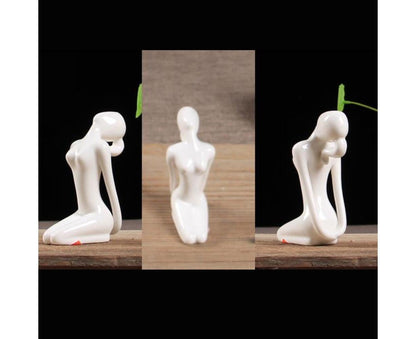 Ceramic Simulation Yoga Girl Model Art Craft Home Cabinet Office Desktop Decor-10# V1263-JX-714