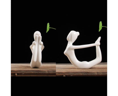 Ceramic Simulation Yoga Girl Model Art Craft Home Cabinet Office Desktop Decor-10# V1263-JX-714