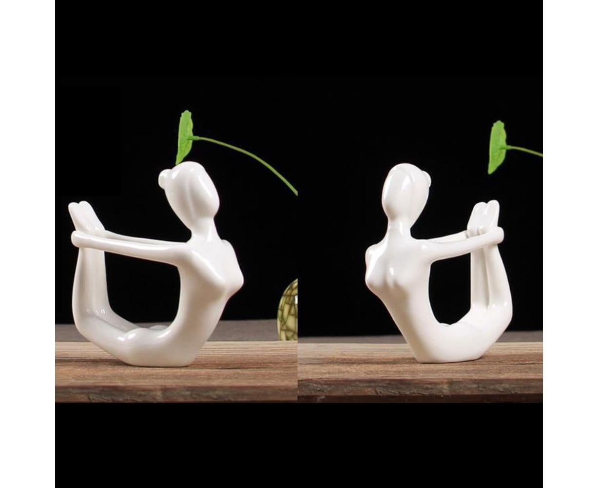 Ceramic Simulation Yoga Girl Model Art Craft Home Cabinet Office Desktop Decor-10# V1263-JX-714