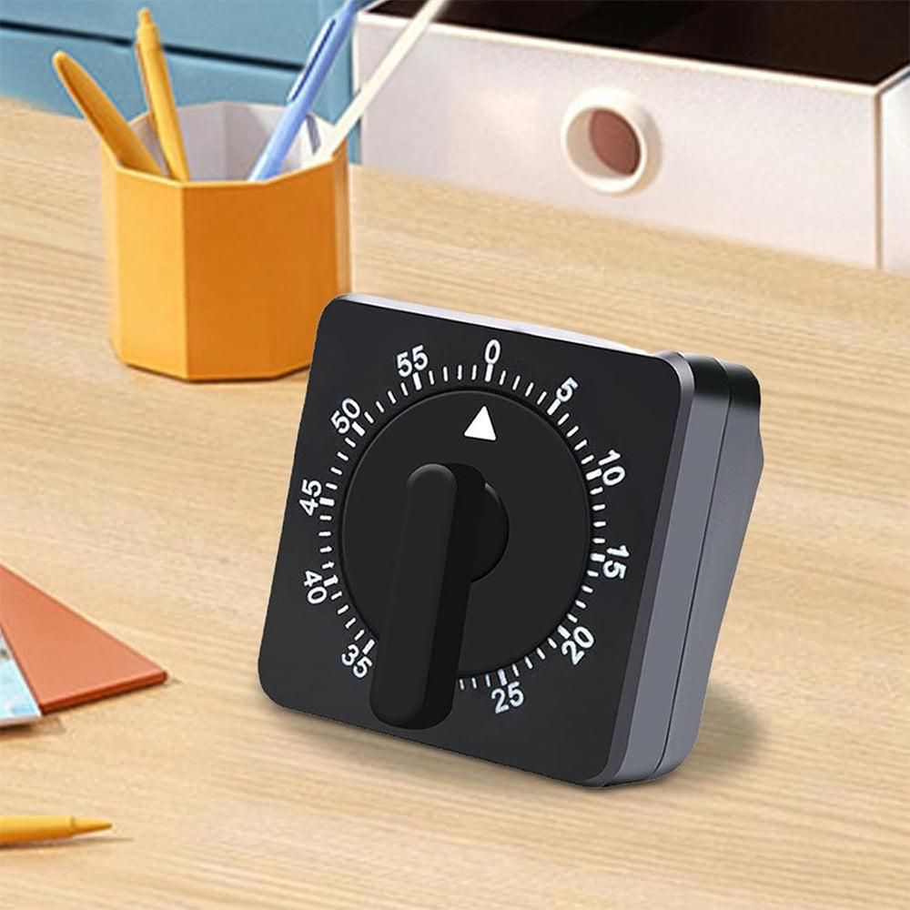 60-Minute Mechanical Kitchen Timer Visual Countdown Timer for Kitchen Cooking Study Black V1263-JX-7144-1