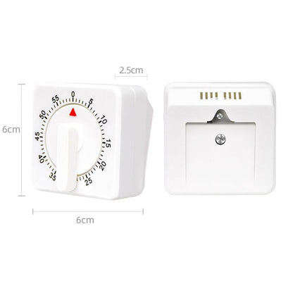 60-Minute Mechanical Kitchen Timer Visual Countdown Timer for Kitchen Cooking Study White V1263-JX-7144-2