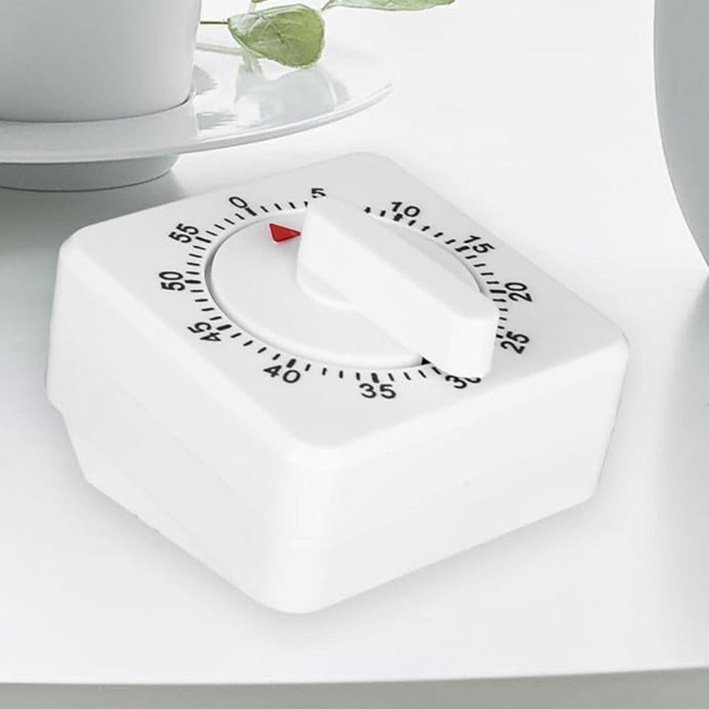 60-Minute Mechanical Kitchen Timer Visual Countdown Timer for Kitchen Cooking Study White V1263-JX-7144-2