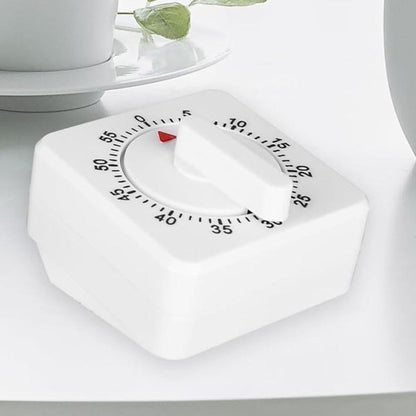 60-Minute Mechanical Kitchen Timer Visual Countdown Timer for Kitchen Cooking Study White V1263-JX-7144-2
