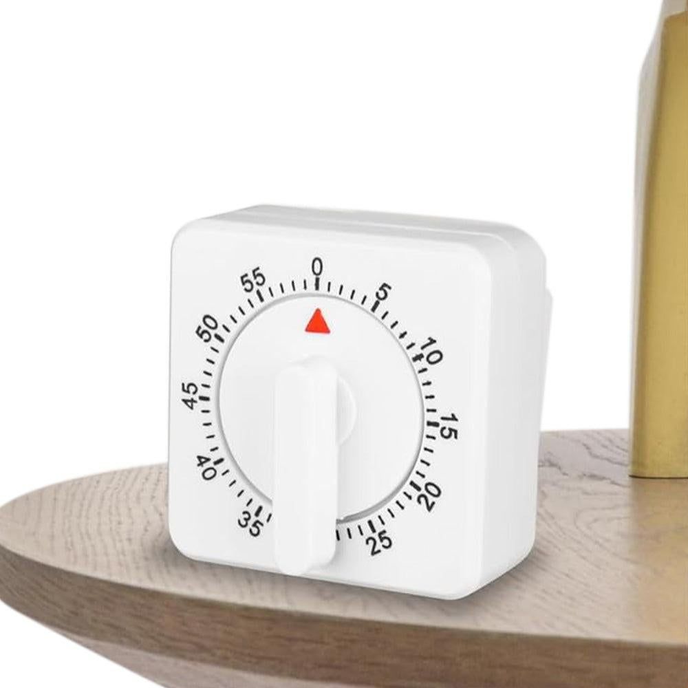 60-Minute Mechanical Kitchen Timer Visual Countdown Timer for Kitchen Cooking Study White V1263-JX-7144-2