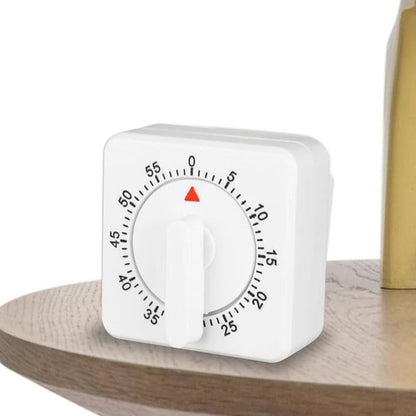 60-Minute Mechanical Kitchen Timer Visual Countdown Timer for Kitchen Cooking Study White V1263-JX-7144-2