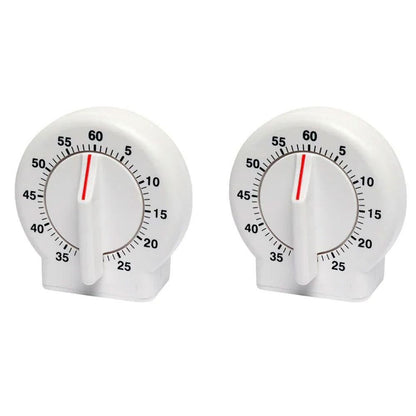 60-Minute Mechanical Kitchen Timer Visual Countdown Timer for Kitchen Cooking Study White V1263-JX-7144-2