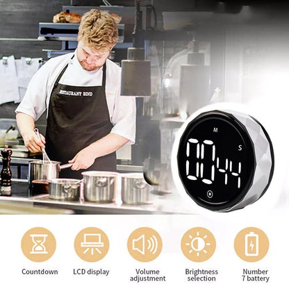 Digital Display Kitchen Timer Countdown Countup Cooking Alarm White V1263-JX-7146-1
