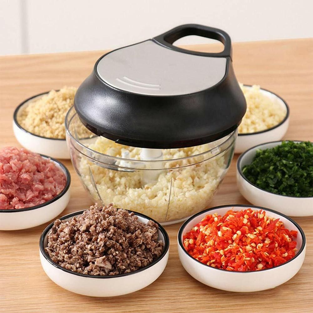 Easy Pull String Chopper Mincer Manual Mixer Slicer Dicer Blender Cutter Shredder for Onion Garlic V1263-JX-7148