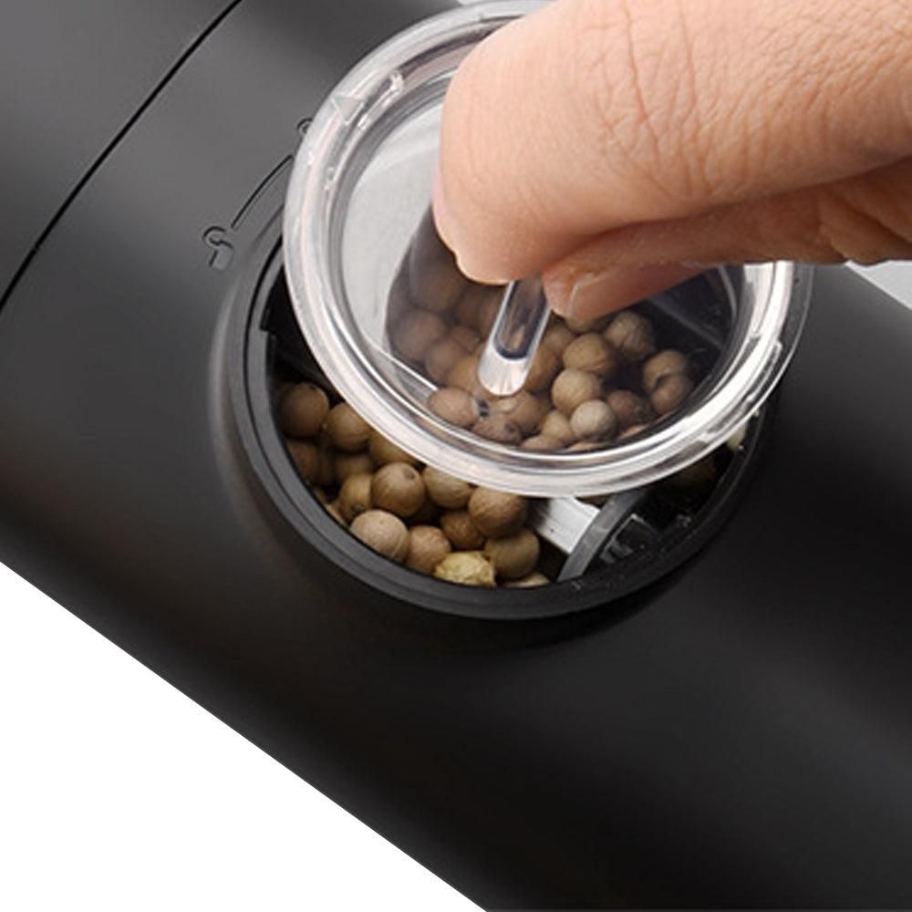 Electric Pepper Grinder Battery Operated Salt Mill Automatic Adjustable Coarseness Peppercorn Grinder V1263-JX-7149