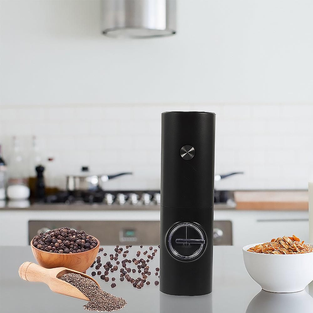Electric Pepper Grinder Battery Operated Salt Mill Automatic Adjustable Coarseness Peppercorn Grinder V1263-JX-7149