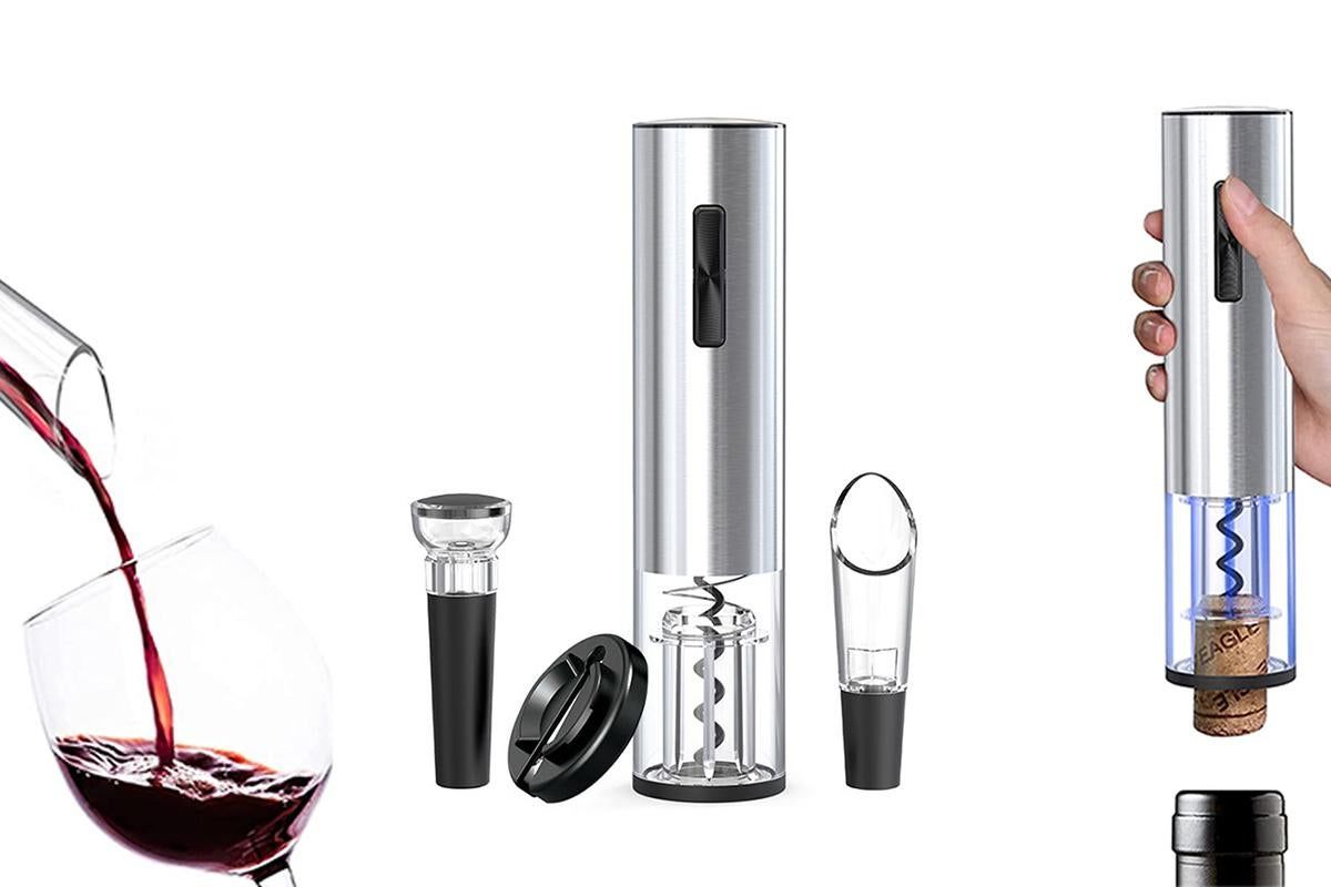 Electric Wine Bottle Opener Kit Wine Bottle Corkscrew Set V1263-JX-7151