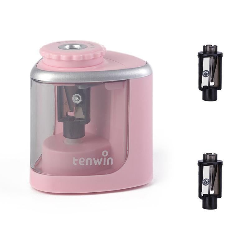 Electric Pencil Sharpener Automatic Fast Sharpener Battery Operated Pink V1263-JX-7152-1