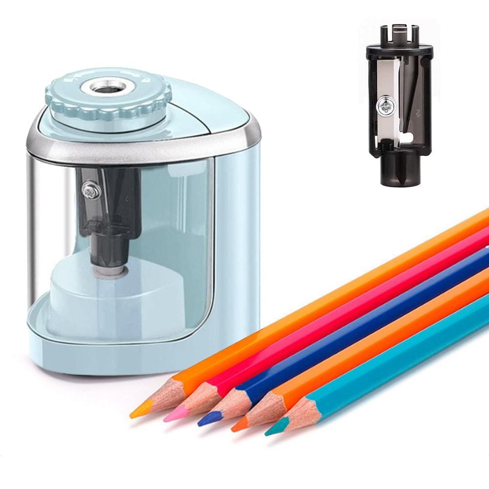 Electric Pencil Sharpener Automatic Fast Sharpener Battery Operated Blue V1263-JX-7152-2